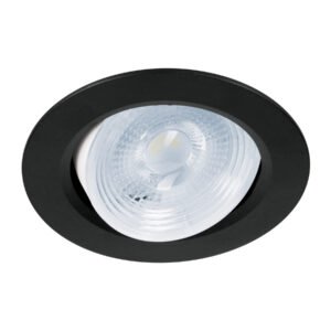 Luminario de LED Volteck 5 W empotrar redondo negro spot dirigible - Tecnología de iluminación focalizada para diseños sofisticados que proporciona acentos precisos con integración visual discreta (Clave 46945)