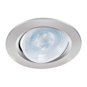 Luminario de LED Volteck 5 W empotrar redondo cromo spot dirigible - Tecnología de acento orientable para ambientes premium que destaca elementos específicos con elegancia metálica refinada (Clave 46946)