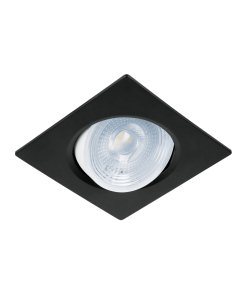Luminario de LED Volteck 5 W empotrar cuadrado negro spot dirigible - Tecnología de acento controlable para decoración contemporánea que fusiona discreción cromática con flexibilidad operativa total (Clave 46948)