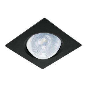 Luminario LED empotrable 5W 6500K, cuadrado, negro, VOLTECK