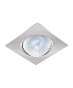 Luminario de LED Volteck 5 W empotrar cuadrado cromo spot dirigible - Tecnología de iluminación orientable para ambientes sofisticados que combina elegancia metálica con versatilidad direccional completa (Clave 46949)