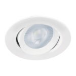 Luminario de LED Volteck 5 W empotrar redondo blanco spot dirigible - Tecnología de iluminación ajustable para espacios minimalistas que permite enfoque personalizado con acabado discreto y elegante (Clave 46944)
