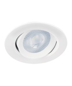 Luminario de LED Volteck 5 W empotrar redondo blanco spot dirigible - Tecnología de iluminación ajustable para espacios minimalistas que permite enfoque personalizado con acabado discreto y elegante (Clave 46944)