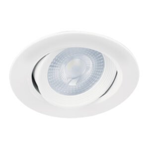 Luminario de LED Volteck 5 W empotrar redondo blanco spot dirigible - Tecnología de iluminación ajustable para espacios minimalistas que permite enfoque personalizado con acabado discreto y elegante (Clave 46944)