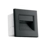 Luminario LED empotrable de cortesía 1W 3000K, negro VOLTECK