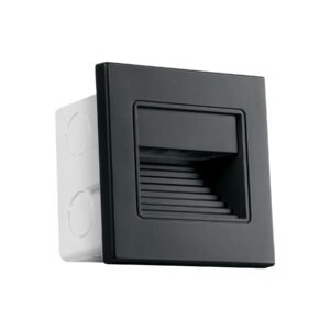 Luminario LED empotrable de cortesía 1W 3000K, negro VOLTECK