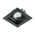 Luminario empotrable con 1 spot dirigible, negro, VOLTECK