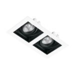 Luminario empotrable con 2 spots dirigibles, blanco, VOLTECK