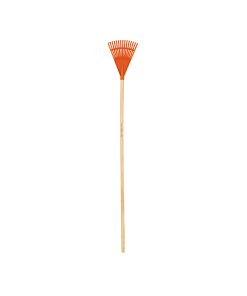 Escoba Truper Profesional Plástica para Jardín - Tecnología Rígida con 15 Dientes y Mango de 48" para Limpieza de Hojas Húmedas que Facilita la Remoción (Clave 14345)