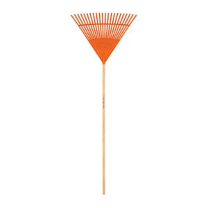 Escoba plástica para jardín, flexible, 22 dientes, mango 48'