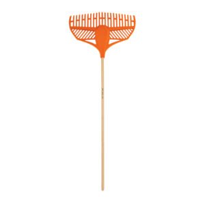 Escoba plástica para jardín, flexible, 23 dientes, mango 48'
