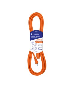 Extensión Eléctrica Volteck Uso Rudo 6m 2x16 AWG - Versatilidad en Herramientas Eléctricas que Garantiza Movilidad (Clave 48044)