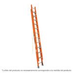 Escalera de extensión, tipo II, 28 peldaños, fibra de vidrio