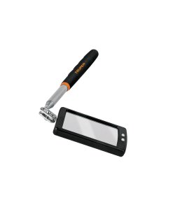 Espejo Telescópico Truper con Luz LED 5 x 8 cm - Tecnología de Inspección Iluminada para Mecánica y Plomería que Facilita la Visualización en Espacios Inaccesibles e Iluminación Deficiente (Clave 101962)