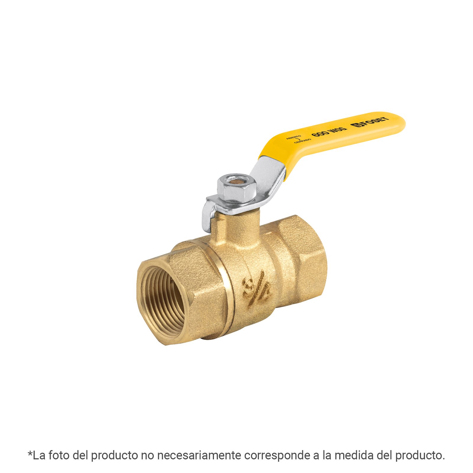 Válvula de Esfera para Gas, Roscable, 1-1/2', Alta Presión para Instalaciones de Gas Fuertes, Marca Foset, Clave 45327