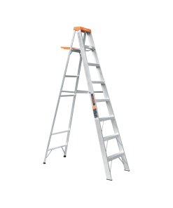 Escalera de Tijera Truper Tipo II 7 Peldaños y Bandeja - Tecnología de Accesibilidad Organizada para Contratistas que Combina Altura Óptima y Espacio para Herramientas en Trabajos Exigentes (Clave 10337)