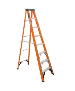 Escalera de Tijera Truper Tipo II 7 Peldaños Fibra de Vidrio - Tecnología de Seguridad Avanzada para Mantenimiento Eléctrico que Proporciona Altura Suficiente sin Comprometer la Protección del Usuario (Clave 100227)