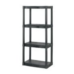 Estante plástico 4 repisas capacidad 27kg, 56x36x123, PRETUL