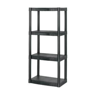 Estante plástico 4 repisas capacidad 27kg, 56x36x123, PRETUL