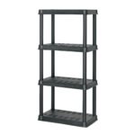 Estante plástico 4 repisas capacidad 45kg, 61x38x125, PRETUL