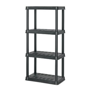Estante plástico 4 repisas capacidad 45kg, 61x38x125, PRETUL
