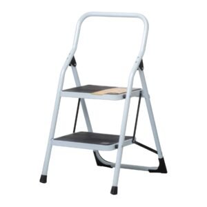 Escalera Tubular Plegable, 2 Peldaños, Alta Estabilidad para Trabajos Domésticos, Pretul Clave 24118