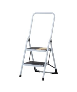 Escalera Tubular Plegable, 2 Peldaños con Barandal, Ideal para Uso Profesional, Pretul Clave 24119