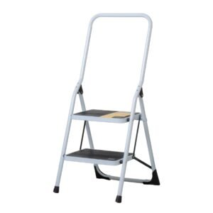 Escalera Tubular Plegable, 2 Peldaños con Barandal, Ideal para Uso Profesional, Pretul Clave 24119