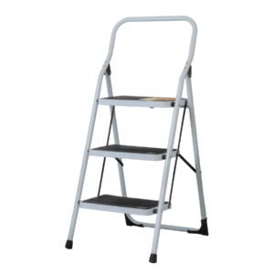 Escalera Tubular Plegable, 3 Peldaños, Resistencia Mejorada para Proyectos Pesados, Pretul Clave 24120