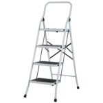 Escalera Tubular Plegable, 4 Peldaños, Herramienta Ideal para Uso Profesional, Pretul Clave 24122