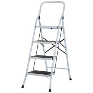 Escalera Tubular Plegable, 4 Peldaños, Herramienta Ideal para Uso Profesional, Pretul Clave 24122