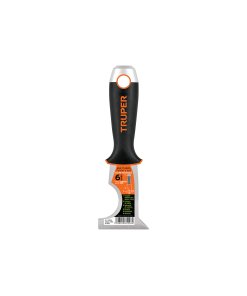 Espátula 2-1/2' de 6 Usos, Acero Inox, Comfort Grip, herramienta de alta resistencia para trabajos de acabado, clave 15855 - Expert