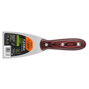 Espátula 3' Acero Inoxidable con Mango de Madera, herramienta versátil para trabajos de albañilería, clave 101083 - Expert