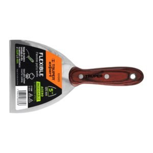 Espátula 5' Acero Inoxidable con Mango de Madera, herramienta robusta para trabajos de carpintería, clave 101085 - Expert