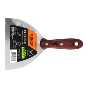 Espátula 6' Acero Inoxidable con Mango de Madera, ideal para aplicar acabados y reparaciones, clave 101086 - Expert