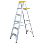 Escalera de tijera tipo III de aluminio y tapa plástica con 5 peldaños Surtek ET5
