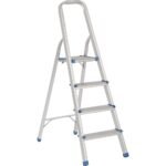 Escalera plegables tipo taburete de aluminio con 4 peldaños Surtek ETTA4