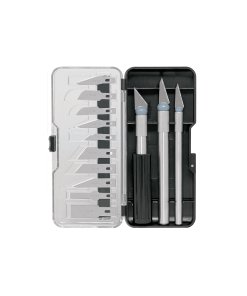 Juego de exactos con 13 cuchillas en estuche, herramienta esencial para trabajos de corte, PRETUL clave 22409