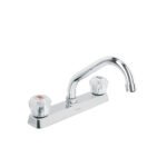 Mezcladora 8' fregadero cromo, cuello corto, acrílico, BASIC