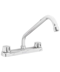 Mezcladora 8' Fregadero Cromo, Cuello Largo, Cartucho de Compresión, Diseño Básico para Durabilidad, Marca Foset, Clave 49858