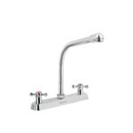 Mezcladora 8' fregadero cromo, cuello cobra, cruceta, BASIC