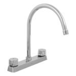 Mezcladora 8' fregadero cromo, cuello curvo,compresión,BASIC