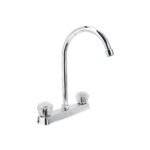 Mezcladora 8' fregadero cromo, cuello curvo, acrílico, BASIC
