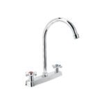 Mezcladora 8' fregadero cromo, cuello curvo, cruceta, BASIC