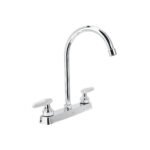 Mezcladora 8' fregadero cromo, cuello curvo, cono, BASIC