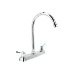 Mezcladora 8' fregadero cromo, cuello curvo, palanca, BASIC