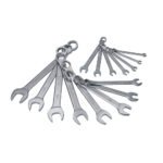 Juego de llaves combinadas satinadas métricas, 12 puntas, 15 piezas Surtek F10M