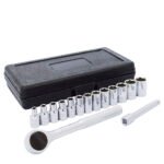 Juego de dados y accesorios cuadro de 1/4" métricos, 6 puntas, 15 piezas Surtek F4400M