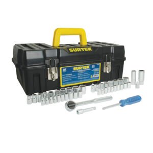 Juego de dados y accesorios cuadro de 1/4" y 3/8" combinado, 45 piezas Surtek F4451C