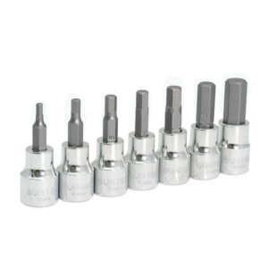 Juego de dados con punta hexagonal cuadro de 3/8", 6 puntas, métricos, 7 piezas Surtek F51H00M